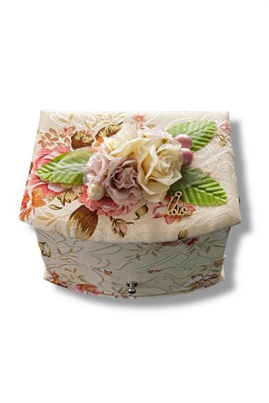 Karışık Renk Çiçek Figürlü Ayna Detaylı Çekmeceli Takı Organizeri