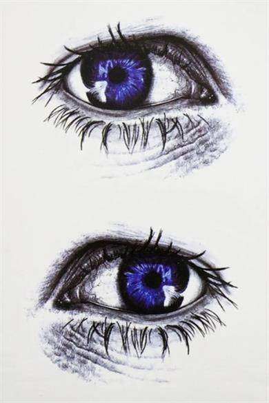 Karışık Renk Göz Figürlü Geçici Dövme Tattoo