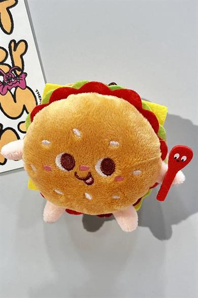Karışık Renk Hamburger Figürlü Rozet / Toka / Anahtarlık 