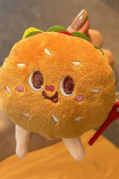 Karışık Renk Hamburger Figürlü Rozet / Toka / Anahtarlık 