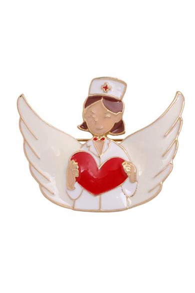 Karışık Renk Hemşire Figürlü Broş