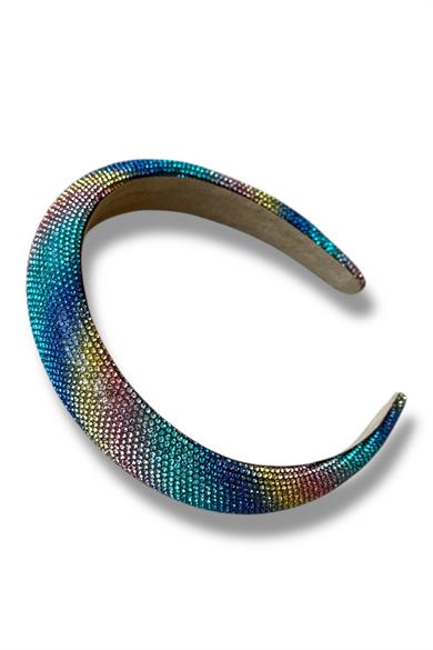 Karışık Renk Kristal Taş Detaylı Taç