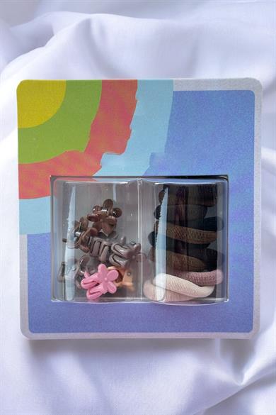 Karışık Renk Lastik Toka Ve Mini Mandal Toka Set