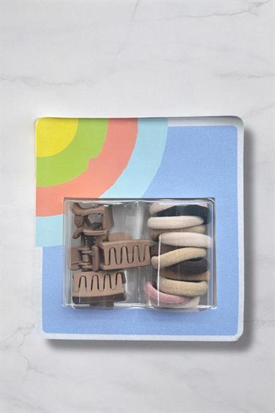 Karışık Renk Lastik Toka Ve Mini Mandal Toka Set