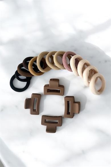 Karışık Renk Lastik Toka Ve Mini Mandal Toka Set