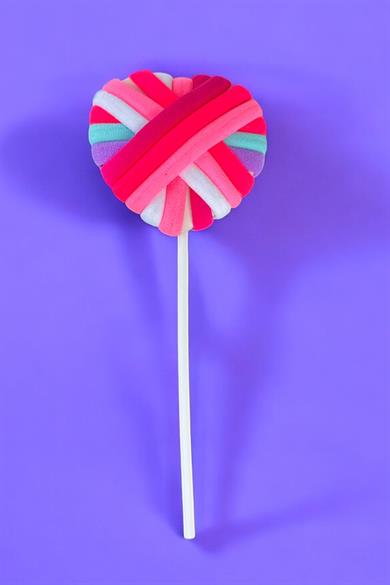 Karışık Renk Kalp Ve Lolipop Figürlü Lastik Toka Set