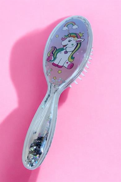 Karışık Renk Unicorn Figürlü Sim Detaylı Saç Fırçası/ Tarak