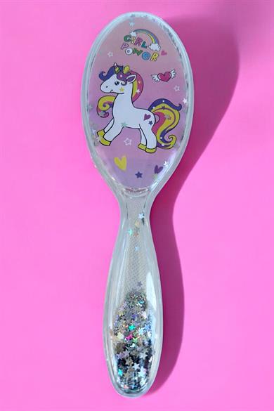 Karışık Renk Unicorn Figürlü Sim Detaylı Saç Fırçası/ Tarak
