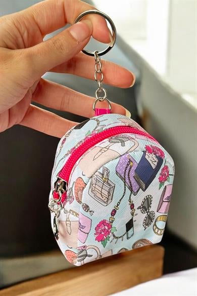 Karışık Renk Ve Figürlü Anahtarlık Cüzdan