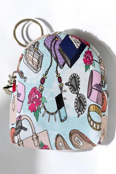 Karışık Renk Ve Figürlü Anahtarlık Cüzdan