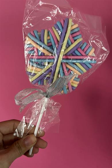 Karışık Renk Yıldız Ve Lolipop Figürlü Lastik Toka Set