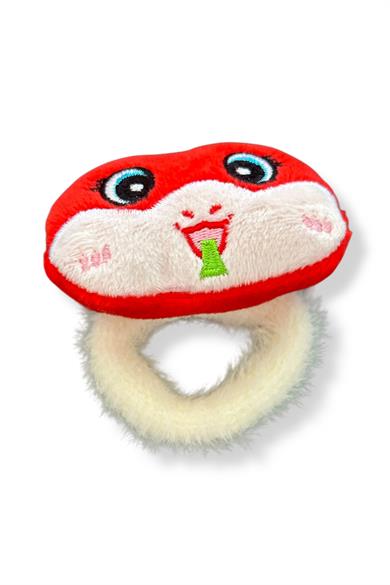 Kırmızı Renk Ayıcık Figürlü Peluş Simit Toka