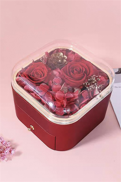Kırmızı Renk Gül Figürlü Takı Organizeri