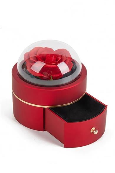 Kırmızı Renk Gül Figürlü Takı Organizeri