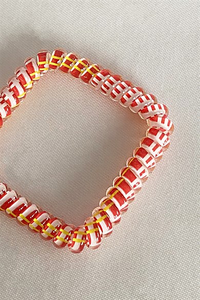 Kırmızı Renk Helezon Lastik Toka