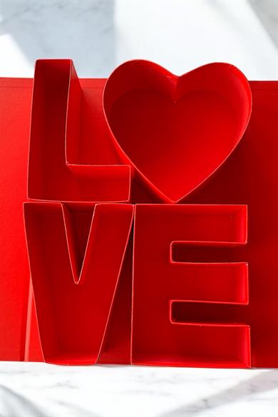 Kırmızı Renk Love Detaylı Doldurulabilir Hediye Kutusu