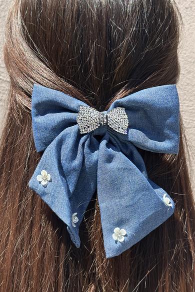 Koyu Mavi Renk Karışık Figürlü Taş Detaylı Otomat Toka