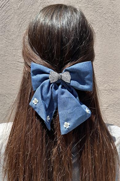 Koyu Mavi Renk Karışık Figürlü Taş Detaylı Otomat Toka