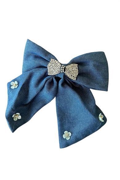 Koyu Mavi Renk Karışık Figürlü Taş Detaylı Otomat Toka