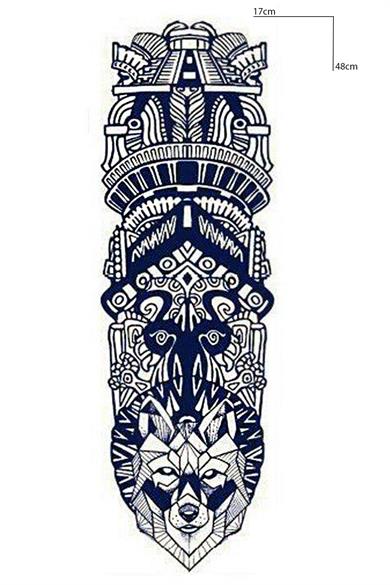 Kurt Figürlü 12 Saat Sonra Kararan Geçici Kol Dövme Tattoo