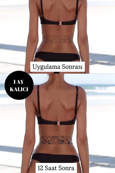 Kuş Figürlü 12 Saat Sonra Kararan Bel Ve Bacak Geçici Dövme Tattoo