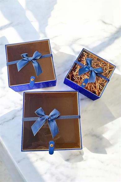 Lacivert Renk 3lü Hediye Kutusu Seti