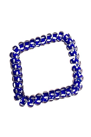 Lacivert Renk Puantiyeli Helezon Lastik Toka