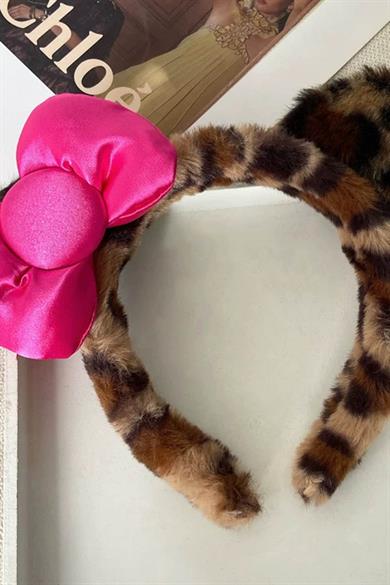 Leopar Desenli Kurdele Figürlü Peluş Taç