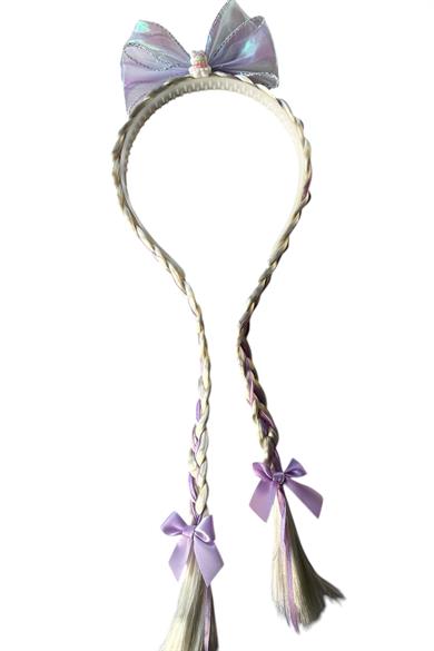 Lila Renk Tavşan Figürlü Saç Detaylı Taç