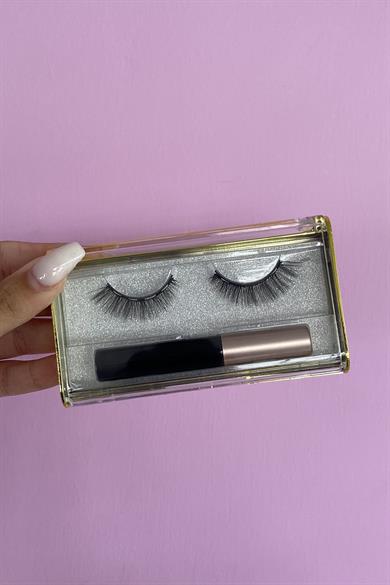 Manyetik Eyelinerlı Mıknatıslı Doğal Ipek Takma Kirpik #002 Yoğun