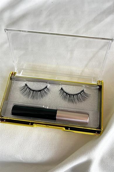 Manyetik Eyelinerlı Mıknatıslı Doğal Ipek Takma Kirpik #001 Yoğun