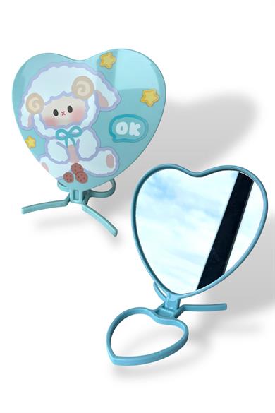 Mavi Kuzu Figürlü Masa Aynası