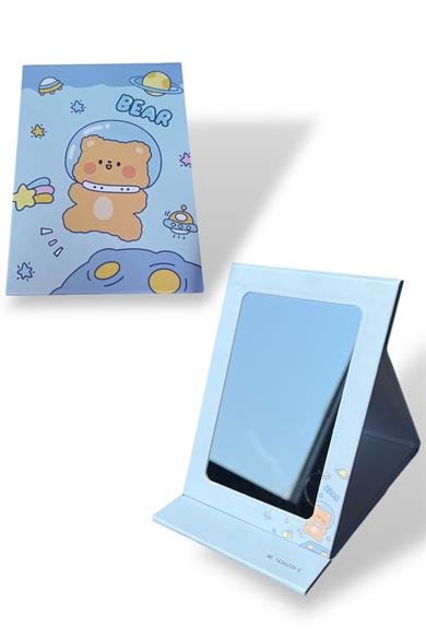 Mavi Renk Ayı Figürlü Masa Aynası