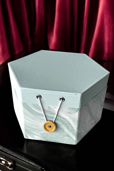 Mavi Renk Ayna Detaylı Takı Organizeri