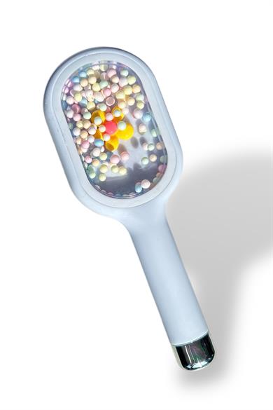 Mavi Renk Çiçek Detaylı Saç Tarama Fırçası/ Tarak