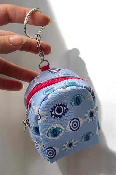 Mavi Renk Göz Figürlü Anahtarlık Cüzdan