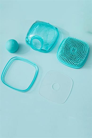 Mavi Renk Kaplumbağa Figürlü Saç Diplerine Masaj Yapan Şampuan Hazneli Silikon Saç Yıkama Fırçası