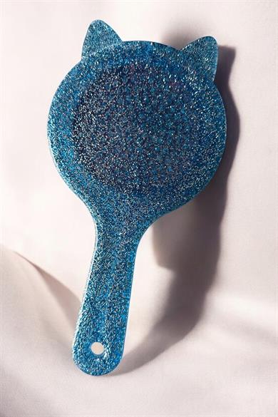 Mavi Renk Kulak Figürlü Sim Detaylı Saç Tarama Fırçası/ Tarak