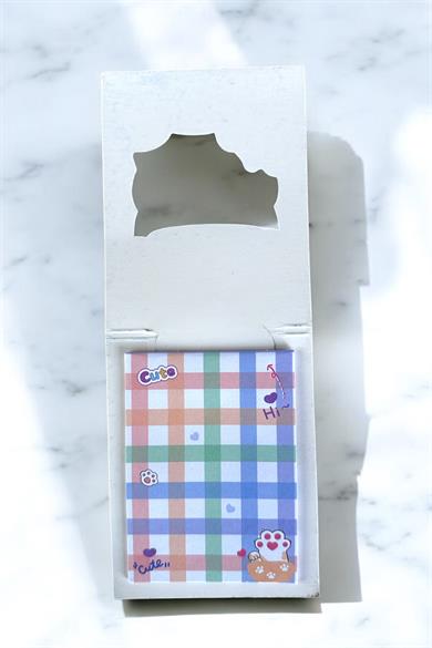 Mavi Renk Pati Figürlü Yapışkanlı Not Kağıdı
