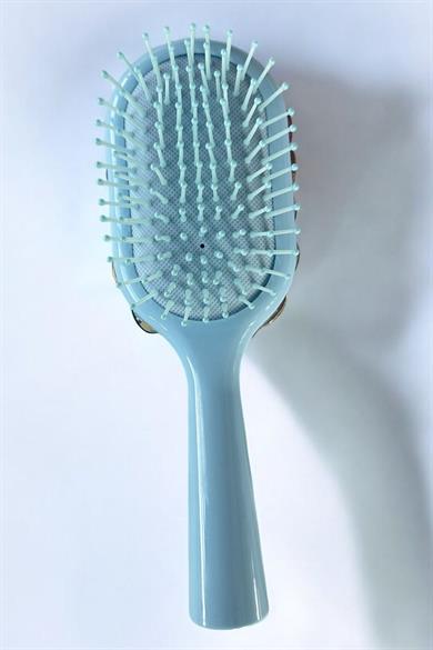 Mavi Renk Taş Ve İnci Detaylı Saç Tarama Fırçası/ Tarak