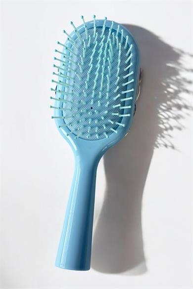 Mavi Renk Taş Ve Love Yazılı Saç Tarama Fırçası/ Tarak