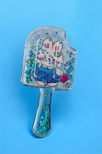 Mavi Renk Tavşan Figürlü Saç Tarama Fırçası/ Tarak