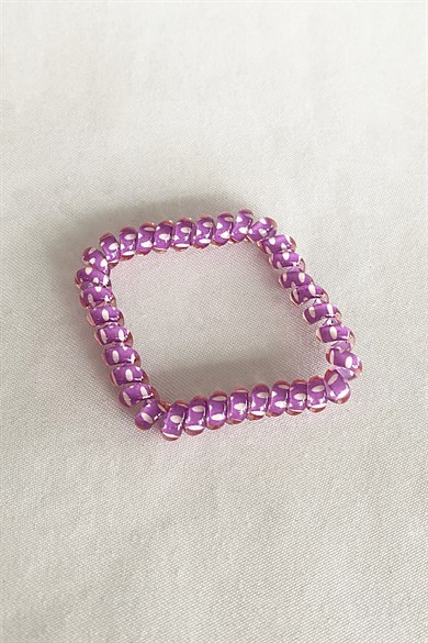 Purple color polka dot spiral rubber buckle