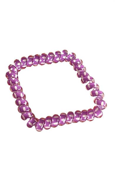 Purple color polka dot spiral rubber buckle