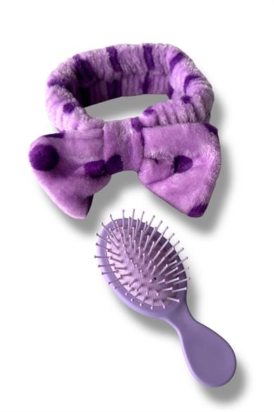 Mor Renk Saç Bandı Ve Tarak Set