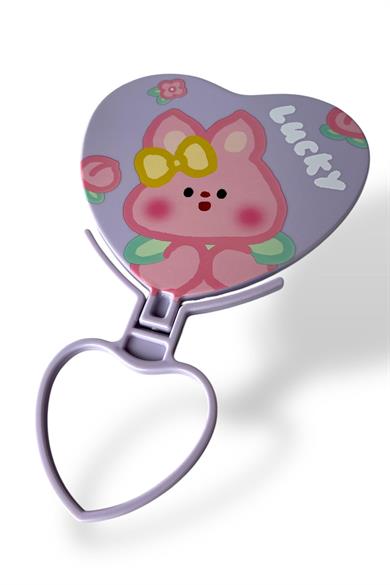 Mor Renk Tavşan Figürlü Masa Aynası