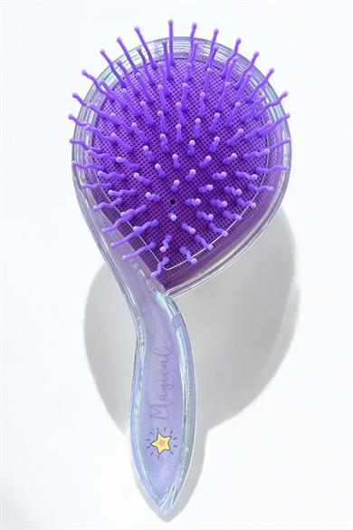 Mor Renk Unıcorn Figürlü Sim Detaylı Saç Tarama Fırçası/ Tarak