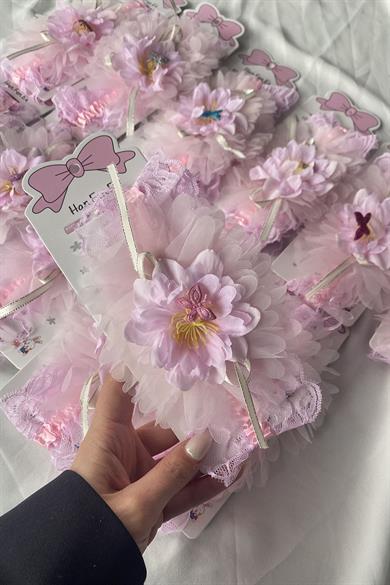 Pembe Renk 12li Kelebek Figürlü Saç Bandı