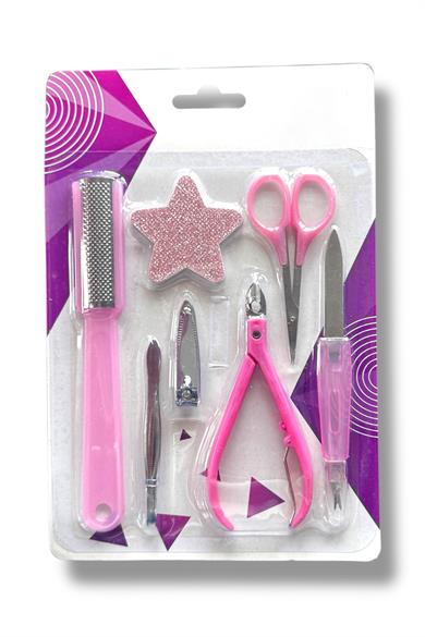 Pembe Renk 7 Parça Manikür/ Pedikür Törpü Set