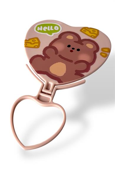 Pembe Renk Ayı Figürlü Masa Aynası